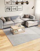 vidaXL Килим HUARTE с къс косъм мек и миещ се сив 240x240 см