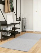 vidaXL Килим HUARTE с къс косъм мек и миещ се сив 80x200 см