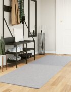 vidaXL Килим HUARTE с къс косъм мек и миещ се сив 80x250 см