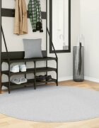 vidaXL Килим HUARTE с къс косъм мек и миещ се сив Ø 160 см