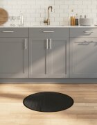 vidaXL Килим кръгъл черен 60 см бамбук