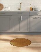 vidaXL Килим кръгъл кафяв 60 см бамбук