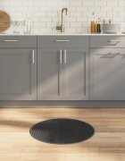 vidaXL Килим кръгъл сив 60 см бамбук