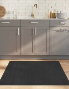 vidaXL Килим квадратен сив 100x100 см бамбук