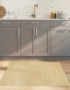 vidaXL Килим квадратен светъл натурален 100x100 см бамбук