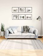 vidaXL Килим миещ се 120x180 см черно и бяло