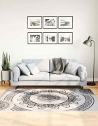 vidaXL Килим миещ се 120x180 см черно и сиво
