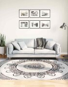 vidaXL Килим миещ се 160x230 см черно и сиво