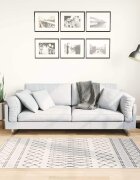vidaXL Килим миещ се 80x150 см бяло и черно