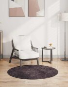 vidaXL Килим миещ се φ120 см антрацит