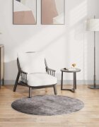 vidaXL Килим миещ се φ120 см бежов