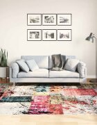 vidaXL Килим миещ се пачуърк 160x230 см пъстър