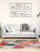 vidaXL Килим миещ се пачуърк 80x150 см пъстър