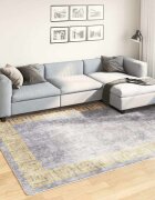 vidaXL Килим миещ се сив 190x300 см