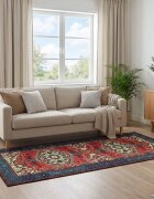 vidaXL Килим ORIZ Червено 80 x 200 cm 100% полиестер