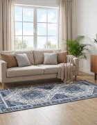 vidaXL Килим ORIZ Тъмен син 80 x 200 cm 100% полиестер