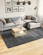 vidaXL Килим OVIEDO с къс косъм антрацит 200x280 см