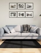 vidaXL Килим OVIEDO с къс косъм черен 120x120 см