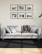 vidaXL Килим OVIEDO с къс косъм черен 160x230 см