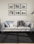vidaXL Килим OVIEDO с къс косъм черен 200x200 см