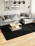 vidaXL Килим OVIEDO с къс косъм черен 200x280 см
