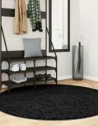 vidaXL Килим OVIEDO с къс косъм черен Ø 160 см