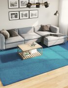 vidaXL Килим OVIEDO с къс косъм тюркоаз 240x340 см
