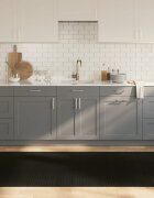 vidaXL Килим правоъгълен черен 100x1000 см бамбук