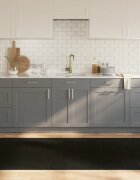vidaXL Килим правоъгълен черен 100x300 см бамбук