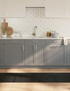 vidaXL Килим правоъгълен черен 60x400 см бамбук