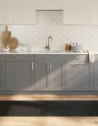 vidaXL Килим правоъгълен черен 70x400 см бамбук