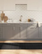 vidaXL Килим правоъгълен черен 70x500 см бамбук