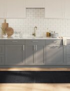 vidaXL Килим правоъгълен черен 80x200 см бамбук