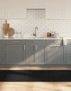 vidaXL Килим правоъгълен черен 80x500 см бамбук