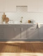 vidaXL Килим правоъгълен кафяв 100x300 см бамбук