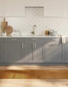 vidaXL Килим правоъгълен кафяв 60x1000 см бамбук