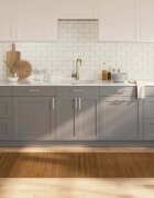vidaXL Килим правоъгълен кафяв 80x1000 см бамбук