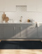 vidaXL Килим правоъгълен сив 100x200 см бамбук