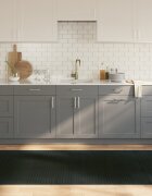 vidaXL Килим правоъгълен сив 100x400 см бамбук