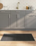 vidaXL Килим правоъгълен сив 60x100 см бамбук