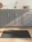 vidaXL Килим правоъгълен сив 70x100 см бамбук