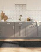 vidaXL Килим правоъгълен сив 70x1000 см бамбук