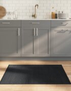 vidaXL Килим правоъгълен сив 80x100 см бамбук