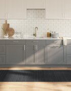 vidaXL Килим правоъгълен сив 80x200 см бамбук