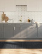 vidaXL Килим правоъгълен сив 80x500 см бамбук