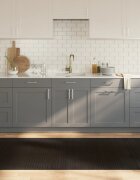 vidaXL Килим правоъгълен тъмнокафяв 100x1000 см бамбук