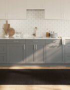 vidaXL Килим правоъгълен тъмнокафяв 100x300 см бамбук