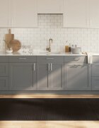 vidaXL Килим правоъгълен тъмнокафяв 100x500 см бамбук