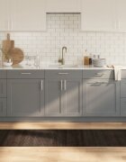 vidaXL Килим правоъгълен тъмнокафяв 60x300 см бамбук