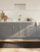 vidaXL Килим правоъгълен тъмнокафяв 70x400 см бамбук